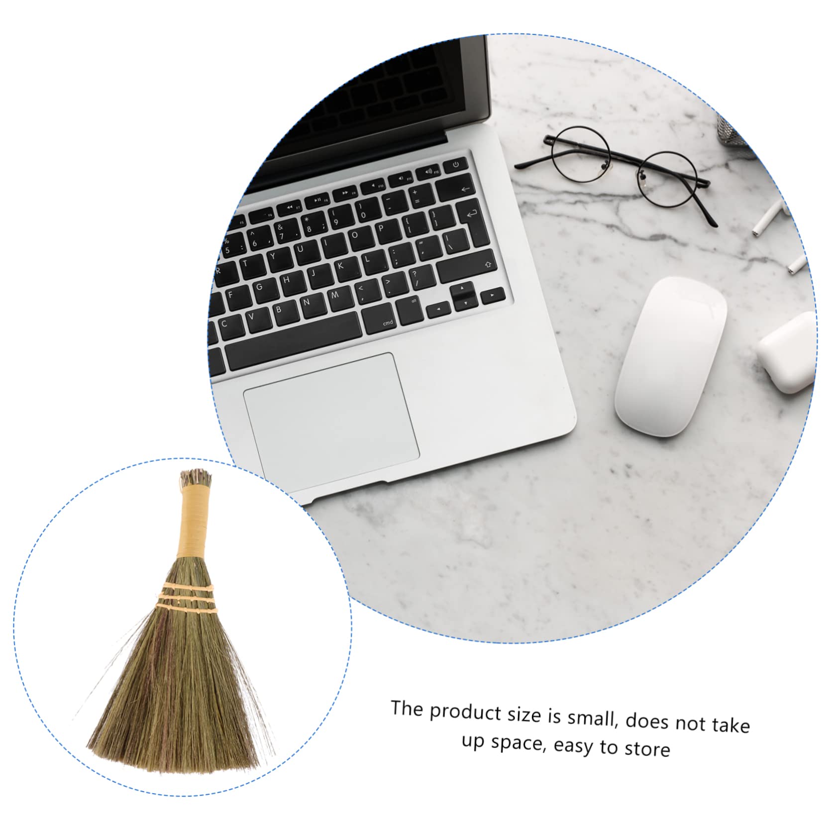 COLLBATH Long-time Use Desktop Broom Mini Dust Brush Household Duster Washable Random Color