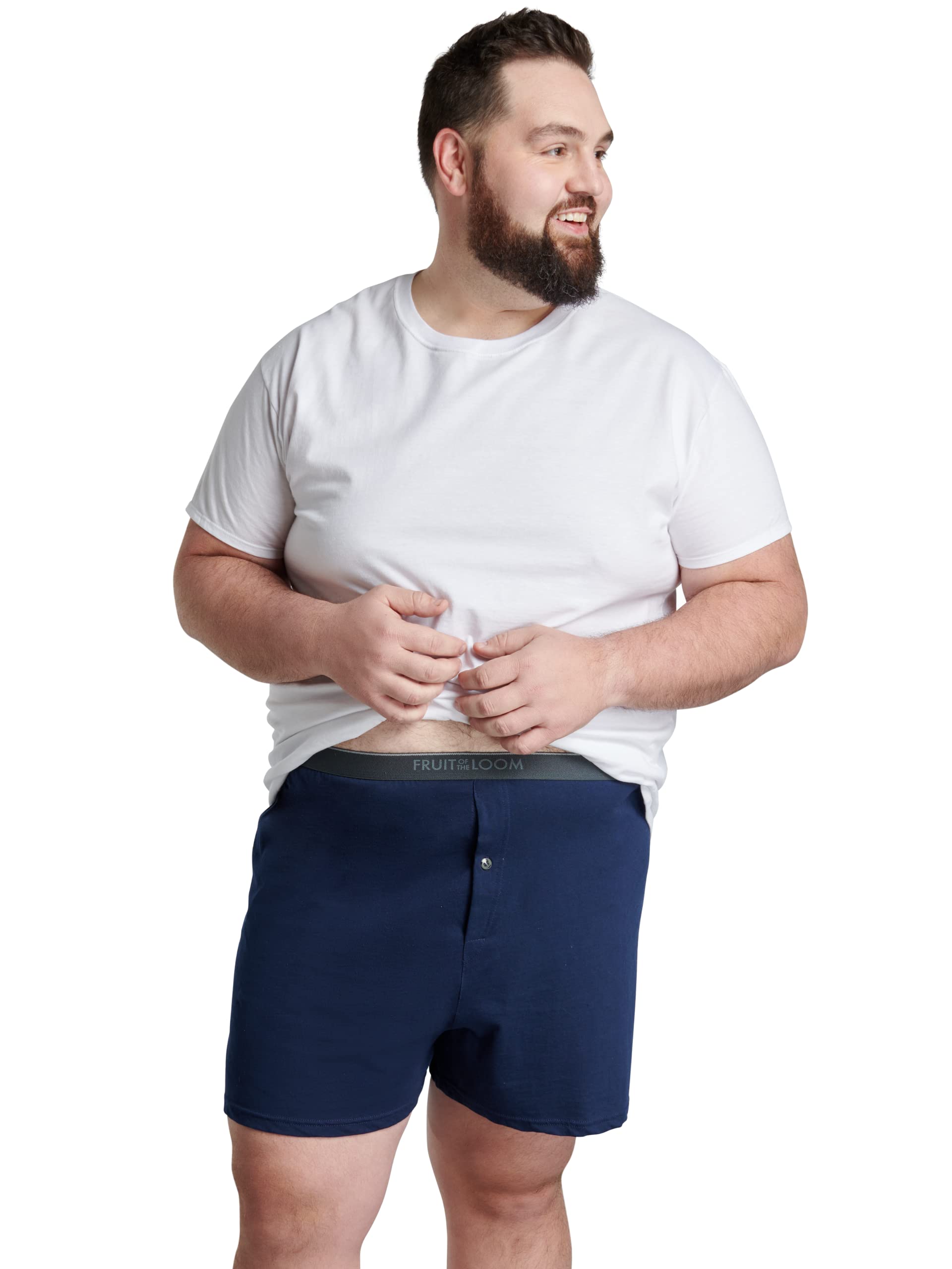 Fruit of the Loom Męskie bokserki bez metki (dzianinowe i tkane) (6 sztuk), różnorodne kolory, 5XL duże rozmiary
