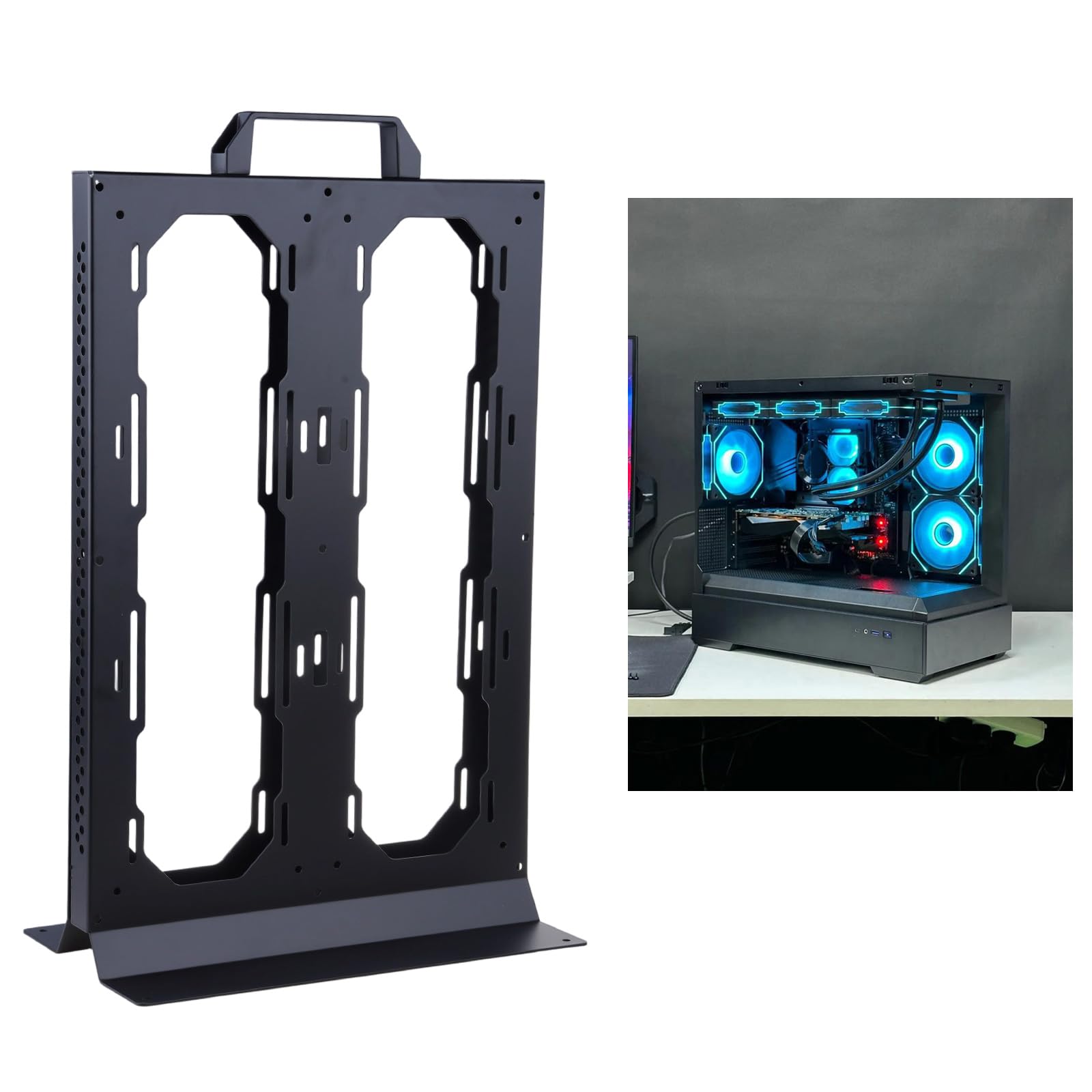 Soporte metálico para radiadores de 360 ​​mm para gestión eficiente del Calor Sistemas de Montaje sin Herramientas Amplia compatibilidad con Dispositivos informáticos Soporte para de