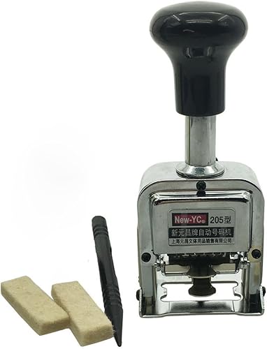 Miniatura 4 de Saim Máquina de numeración automática, sello de número autoentintado de 5 ruedas para numeración consecutiva, duplicado con lápiz de dígitos