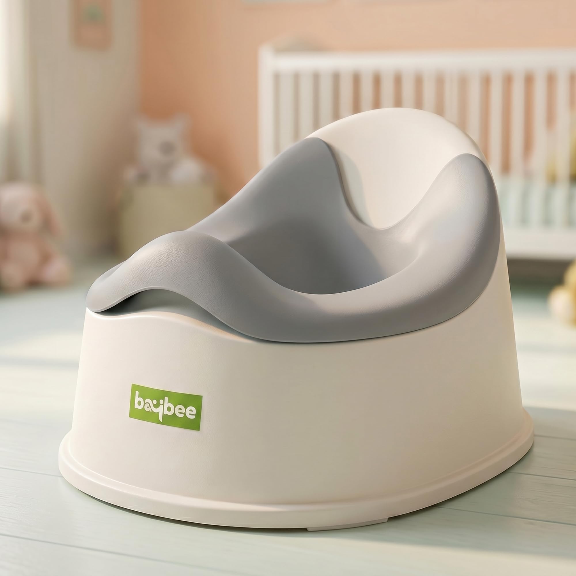 Baybee Bumzy Baby Potty Training Seat for Kids with Back Support | Portable Toilet Trainer Seat with Removable Tray & Non Skid Base | Western Toilet Chair | Potty Seat for Kids 1 to 5 Years (GREY)-image-44