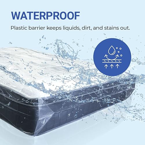 Miniatura 4 de Bolsa de almacenamiento para colchón, extra grosor 4mil. Cabe estándar, extra largoResistente para mover y almacenamiento a largo plazo