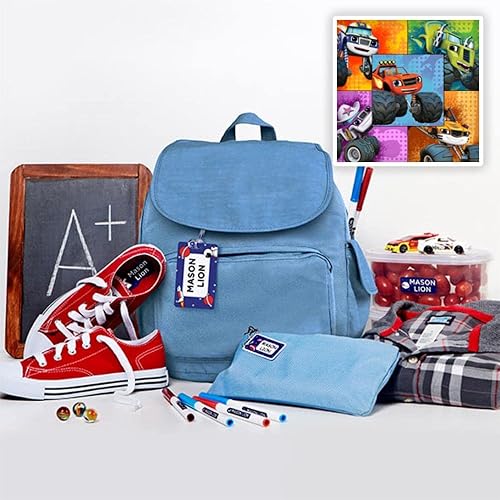 Oliver's Labels Paquete escolar, 95 etiquetas y etiquetas de nombre personalizadas duraderas (Blaze and The Monster Machines)