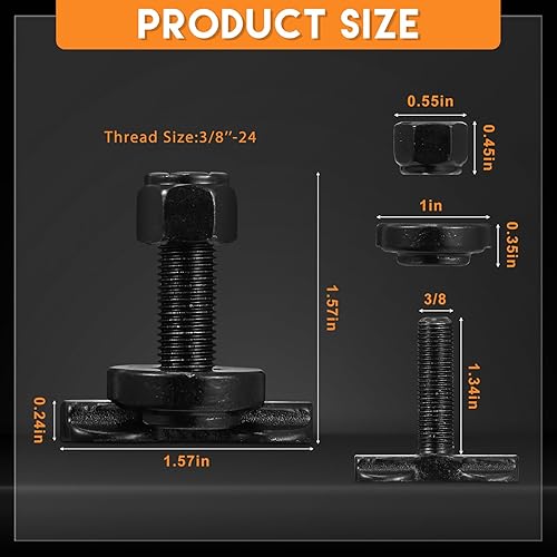 Miniatura 2 de Therwen 10 unidades de rodamiento de amarre roscado de doble orejeta en L de 5500 libras con riel de riel en L para crear puntos de anclaje