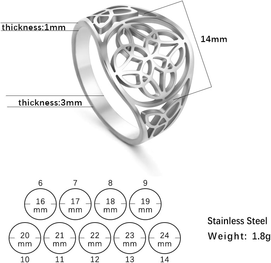TEAMER Witches Knot Ring - Stainless Steel Celtic Amulet Vintage Jewelry For Women - Image 8