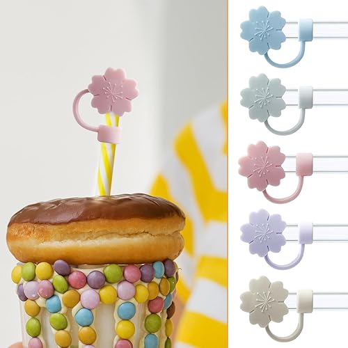 Miniatura 6 de 5 tapas de popote de silicona de 0.4 pulgadas0.394 in de diámetro, compatibles con vasos Stanley 20, de 30 y 40 onzas, para vaso Stanley de 40 onzas