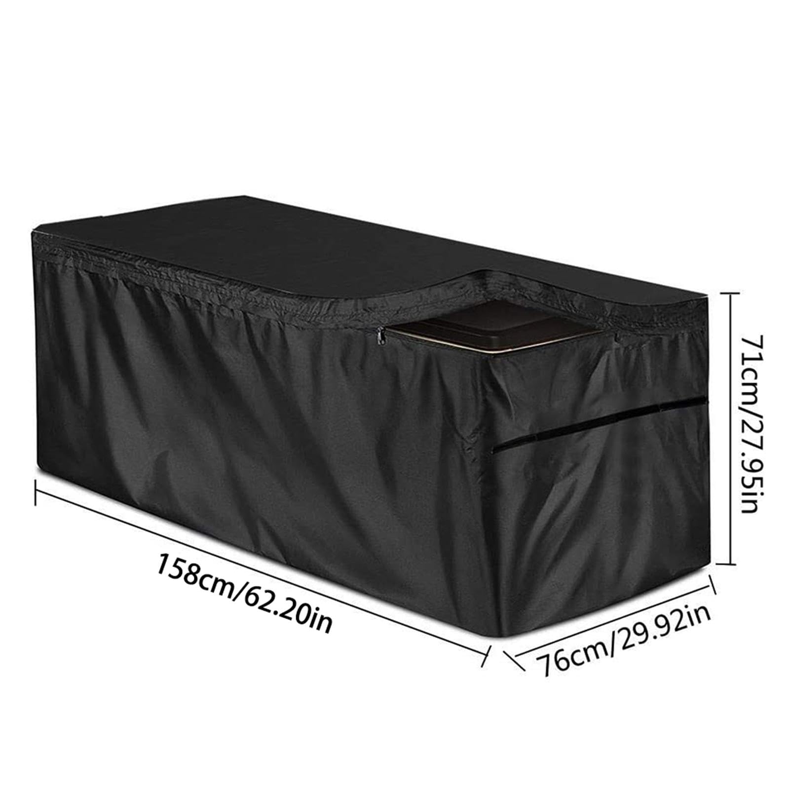 Générique Housse Coffre Jardin, Housse Jardin Étanche en Oxford 210D Housse De Coffre avec Fermeture Éclair Housse De Protection Extérieure Imperméable Résistante À La Pluie Et Aux UV