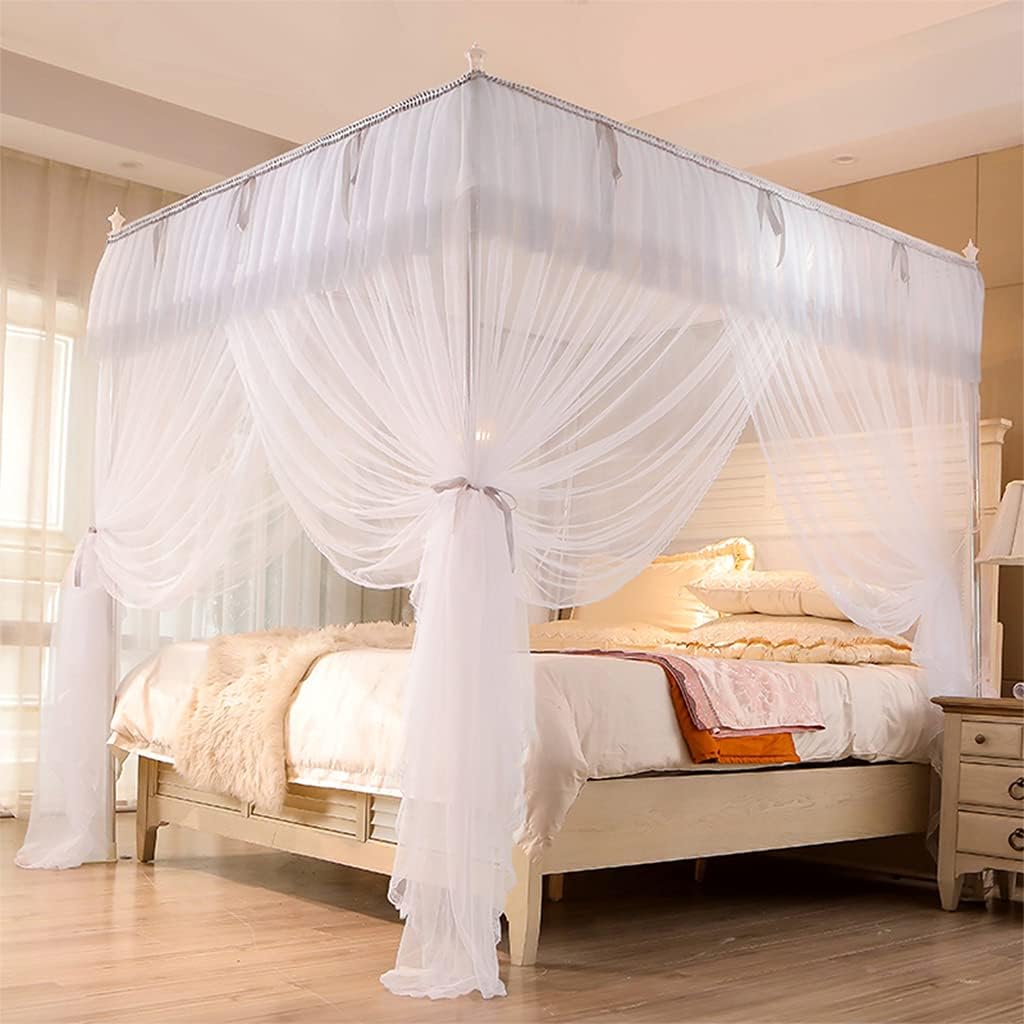 GJMSSMY bed tent，Mosquito Net Bed Canopy for Girls Adults Teen Toddlers - 4 Corner Post Decoration Curtain for Size Bed Bedroom Decor