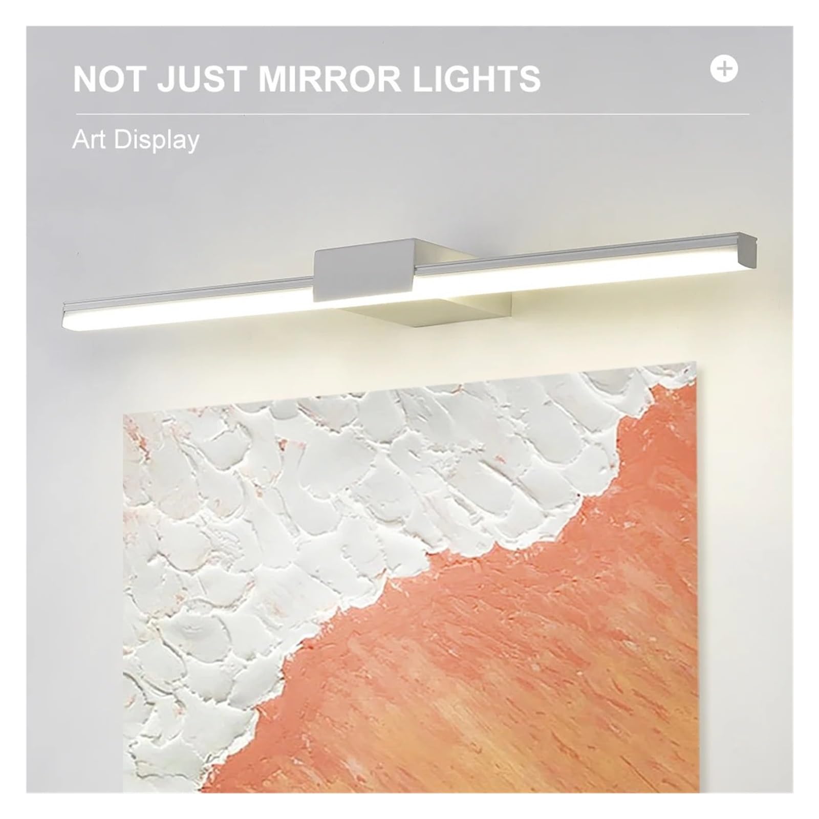 Luci Esposizione Per Quadri Lampada Da Parete A LED For Bagno, Luce Da 40 Cm A 55 Cm, AC85-265 V, Moderna, Da Interno, Con Specchio, Nero E Bianco.(White,Warm White,55CM 10W)
