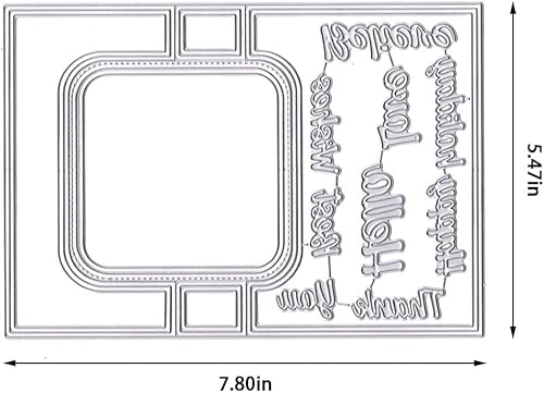 Miniatura 2 de Troqueles de corte en forma de tarjeta 3D para hacer tarjetas, forma rectangular, mariposa, troqueles, hola, gracias, palabras, estampado,