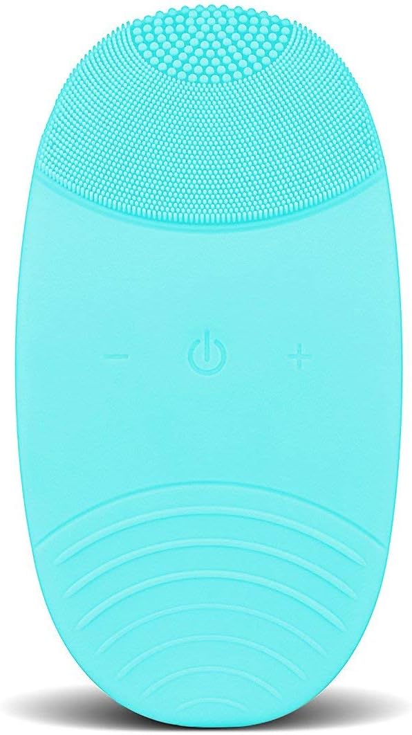 Foraco Electric Ultrasonic Vibration Silicone Facial Cleansing Brush for Face Cleansing Brush Skin Care Facial Cleansing Wash and Massage (Green)