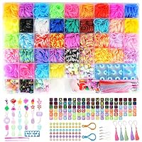 LUZOON Kit XXL De 15000+ Gomas Para Pulseras – 45 Colores, Estuche De 3 Capas, Incluye Telar, Ganchos, Cuentas Y Colgantes – Ideal Para Manualidades Infantiles