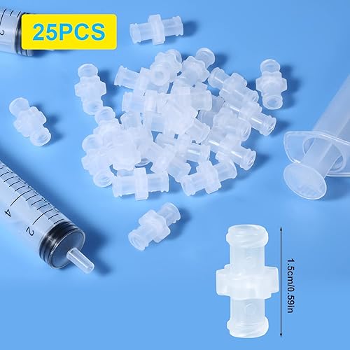 Miniatura 2 de Adaptador de jeringa de 25 piezas, kit de conector de acoplador Luer Lock Luer hembra transparente a adaptador de acoplador de jeringa