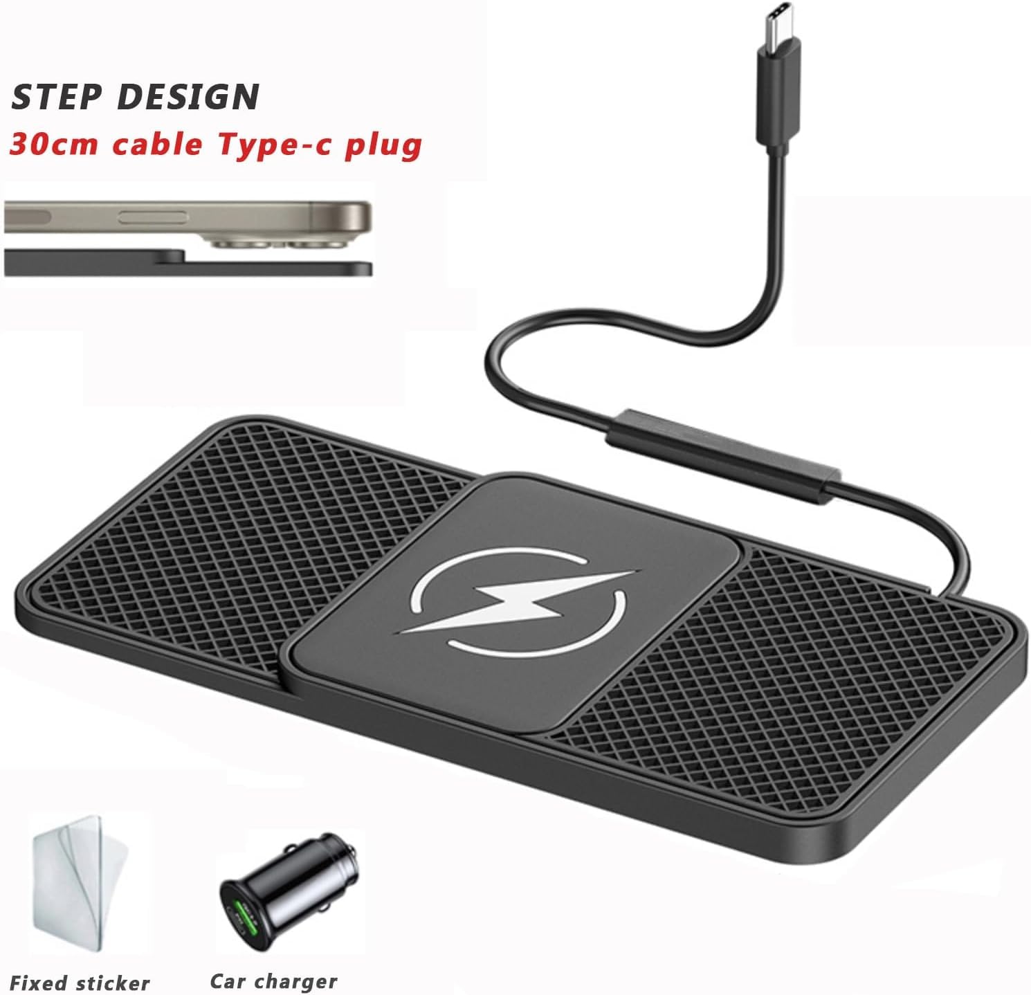 Caricabatterie Wireless per Auto per Audi Q2/Q3/Q4/Q7/TT/TTS/TT-RS | Tappetino Ricarica Wireless Auto, Tappetino di Ricarica Senza Fili Antiscivolo, Caricatore Wireless Auto