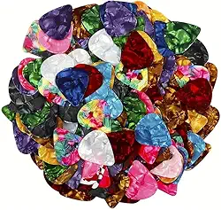 Palhetas de guitarra premium – palhetas de celuloide para guitarra acústica, guitarra elétrica e ukulele – aderência, durabilidade e qualidade de tom superiores (0,46 mm)