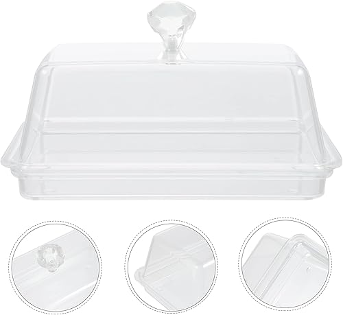 Miniatura 3 de Hemoton Mantequillera con tapa abatible, plato de mantequilla acrílico transparente, soporte para mantequilla, recipiente de mantequilla de encimera