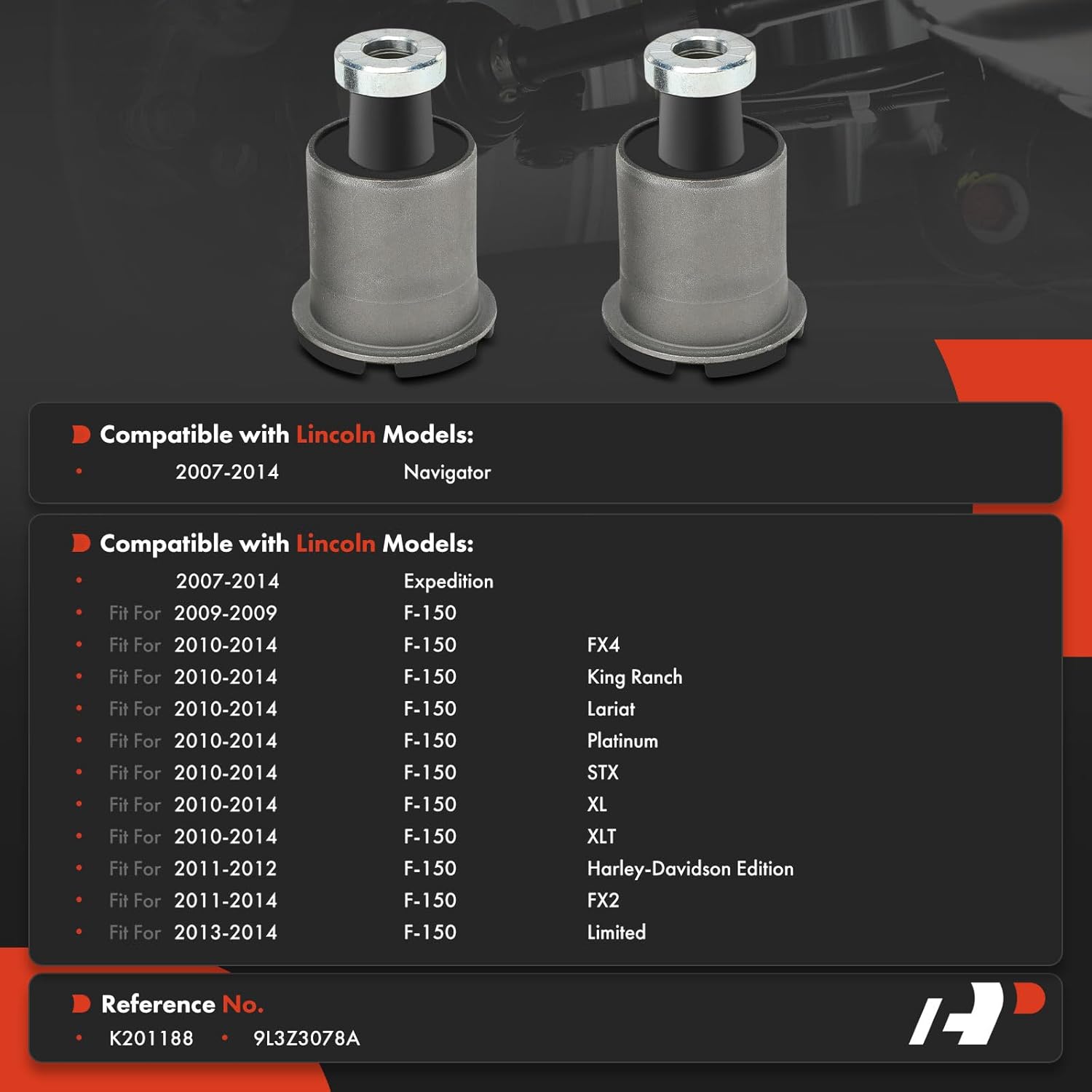 A-Premium 2 x Front Lower Forward Control Arm Bushing Kit, Compatible with Ford F-150 F150 2009-2014, Expedition 2007-2014 & Lincoln Navigator 2007-2014