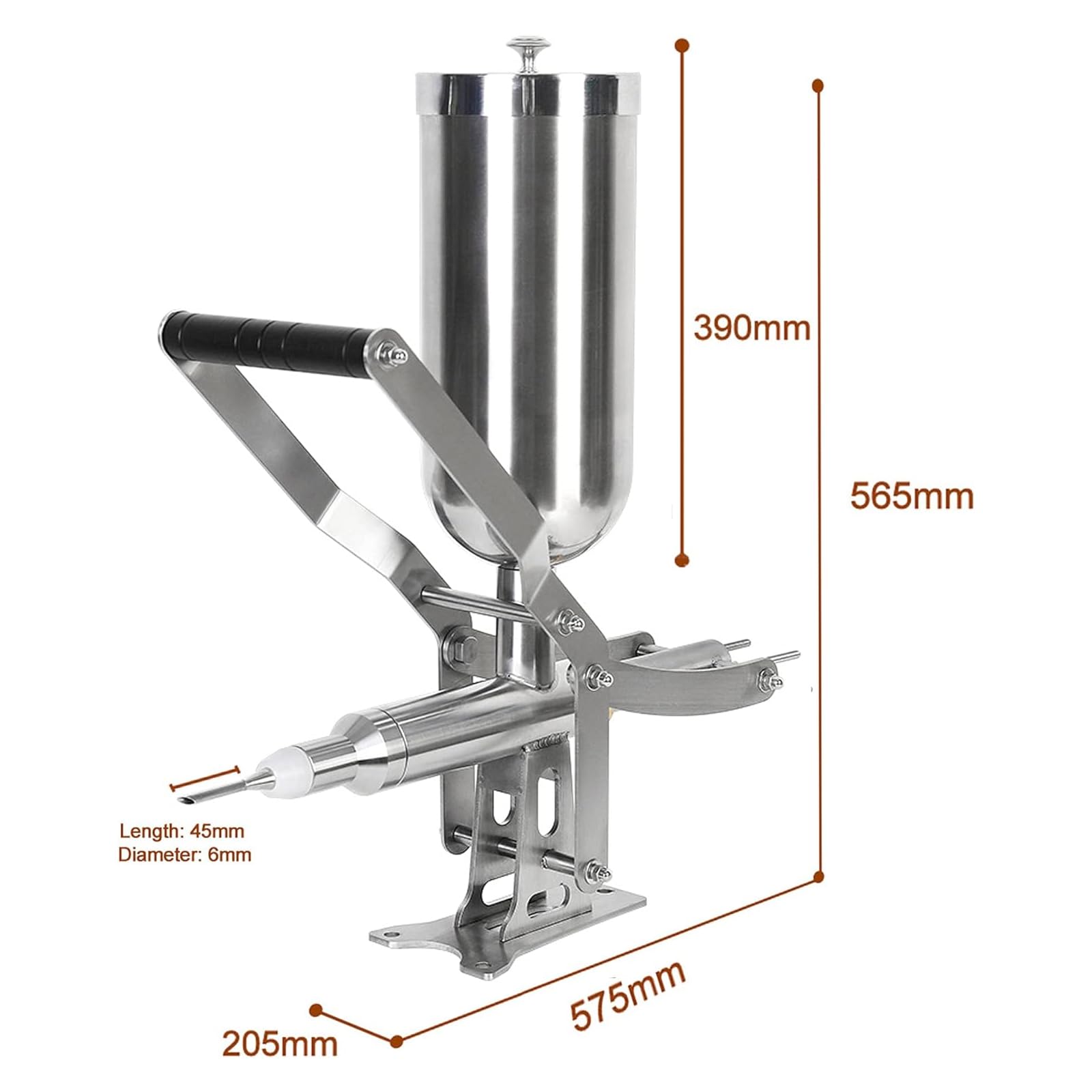 EliteBloom 4 5L Manual Jam Filling Machine Vertical Stainless Steel Donuts Filler Commercial Paste Liquid Churro Cream Fillers — view 3