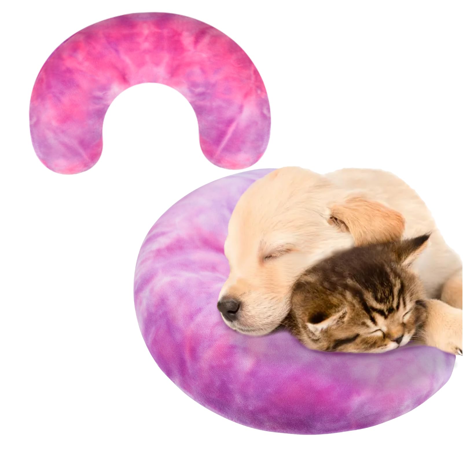 SyChien Dog Neck Pillow, Dog Cat Calming Pillow Soft, Fluffy Cozy Pet Body Pillow,Anxiety Relief Pillow for Joint Relief S...
