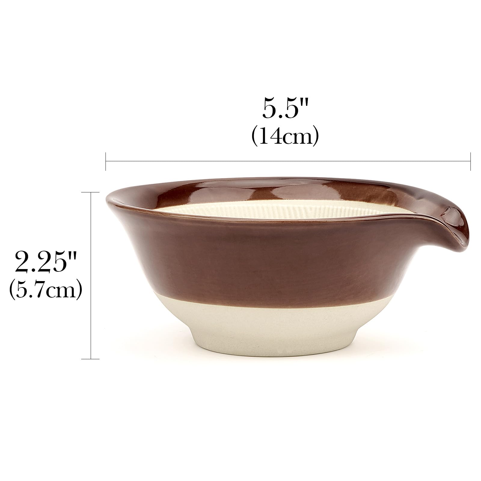 Linkidea Ciotola da Barba in Ceramica, Tazza di Schiuma di Sapone da Barba per Uomo, Tazza di Crema da Barba per Rasoio Bagnato con Barba Larga, Marrone