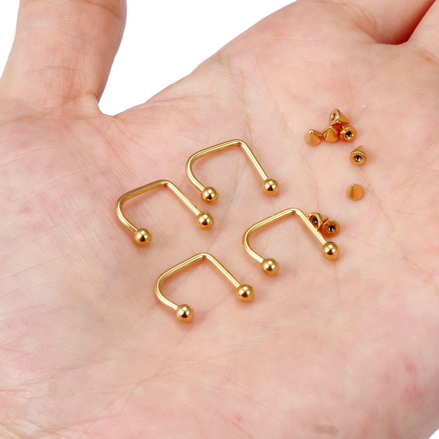 Lcolyoli 16G Labret Jewelry Surgical Steel Lip Rings Hoops C-Shaped Snake Bite Piercing Jewelry Medusa Piercing Jewelry for Women Men