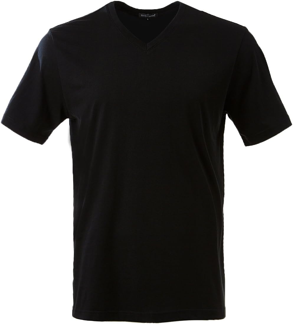 V Neck T Shirts 4 Packs Slim Fit Lightweight Cotton Tee Unisex Men Women 4 Colors Mixed