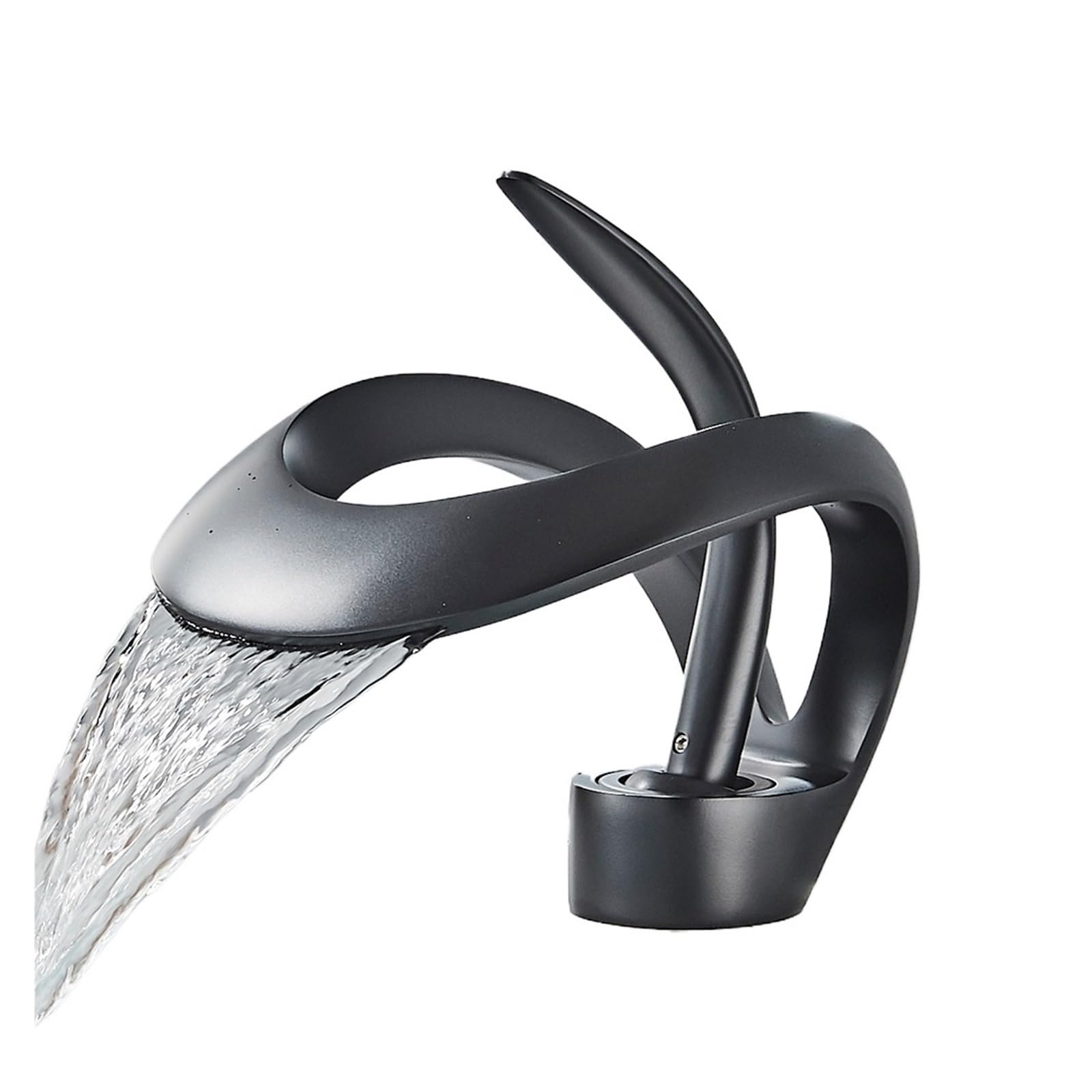 Faucet，Rozin Luxury Black Basin Faucet Grey Bathroom Waterfall Mixer Tap