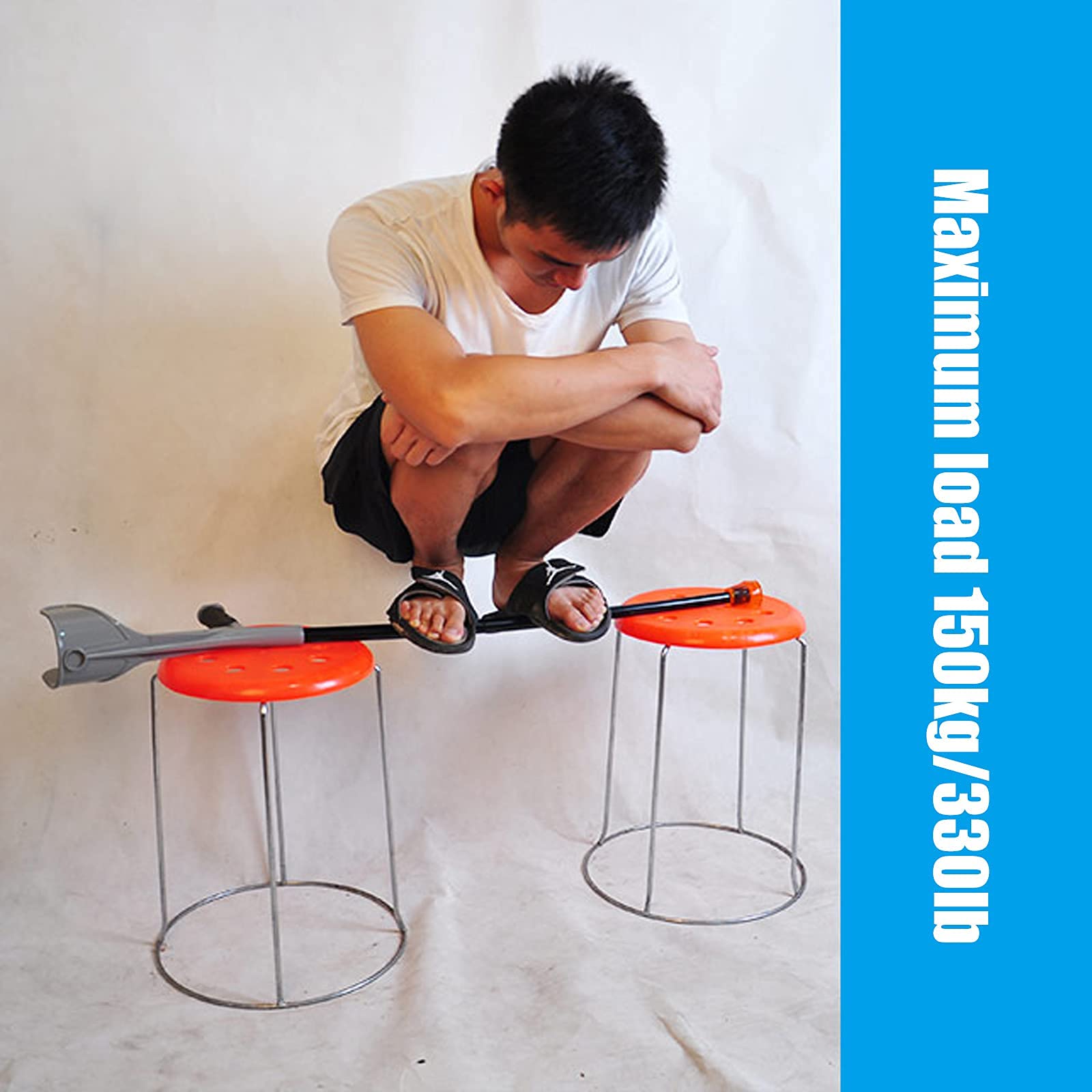Muletas de Aluminio para antebrazo, muletas Plegables Plateadas/Negras para Adultos con Puntas Antideslizantes, muletas para Caminar, ayudas ergonómicas Ajustables para Caminar