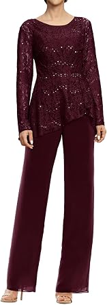 3 Pieces Mother of Bride Pant Suits with Jacket for Wedding Dressy Petite Mother of Groom Formal Outfits