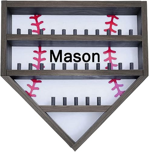 Miniatura 8 de Estuche de exhibición personalizado para anillo de béisbol, vitrina de anillo de campeonato de béisbol con nombre, soporte de madera para pelotas de