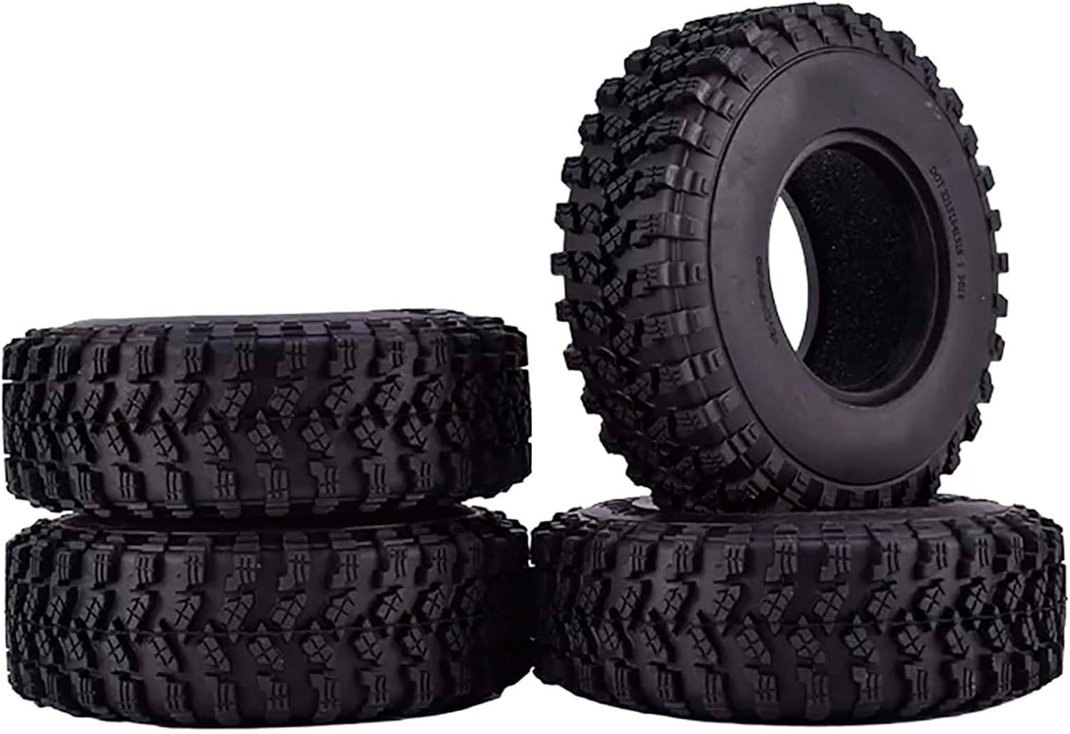 1.9 inch Crawler Tires Rubber Tyres with Foam Inserts for SCX10 AXI03007 D90 D110 Tamiya CC01 TRX-4 1/10 RC Crawler （105mm)