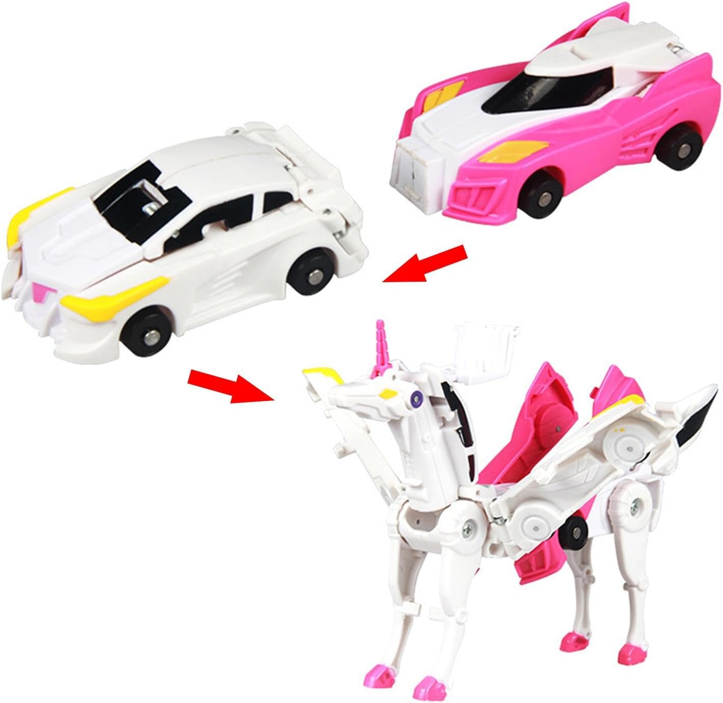 Car Combination Transfor-mer | Anti-Collision Transforming Uni-Corn Car Toy | Restorable Kids Auto After Crashing | New Novel Creative Robot Car | Magic Flying Wing Pegasus Combination