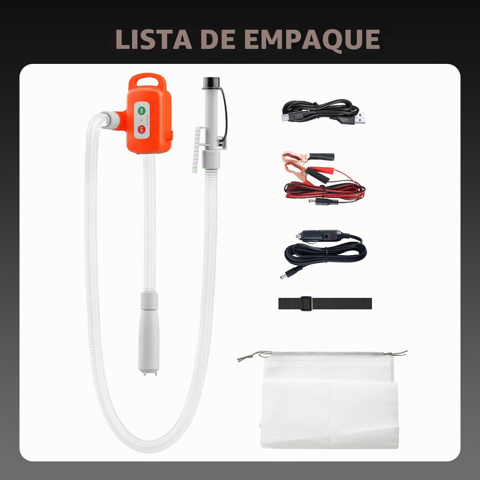 Bomba Eléctrica de Transferencia de Combustible Sensor de Parada Automática 2,4 GPM Bomba Portátil Líquidos para Gasolina, Diésel, Aceite y Agua con Motor sin Escobillas y Batería de 2000 mAh