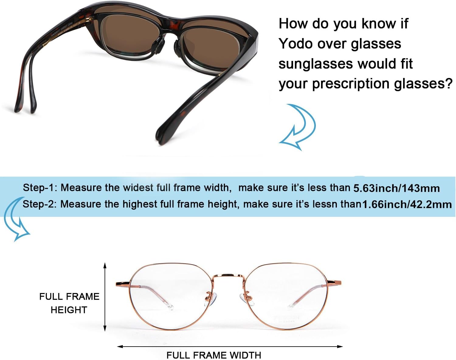 yodo Fit Over Glasses Sunglasses with Polarized Lenses for Men and Women - Image 5