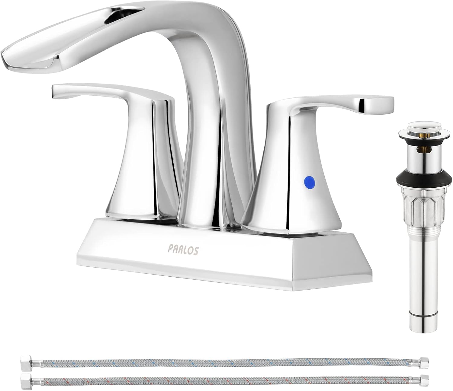 PARLOS 2 Handles Waterfall Bathroom Faucet (1.2GPM Chrome) Thumbnail
