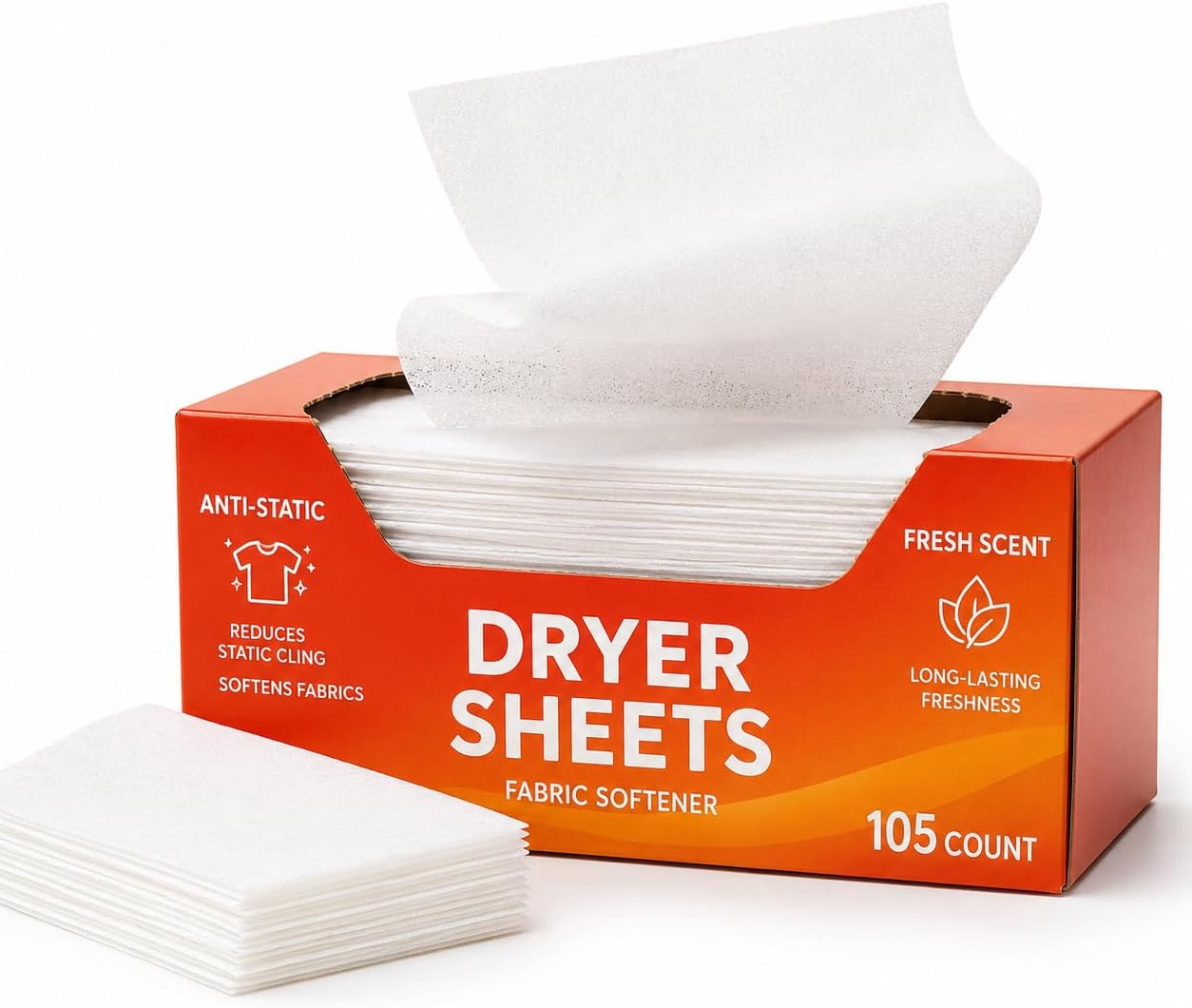 Fabric Softener Dryer Sheets Fresh Scented, 105 Count