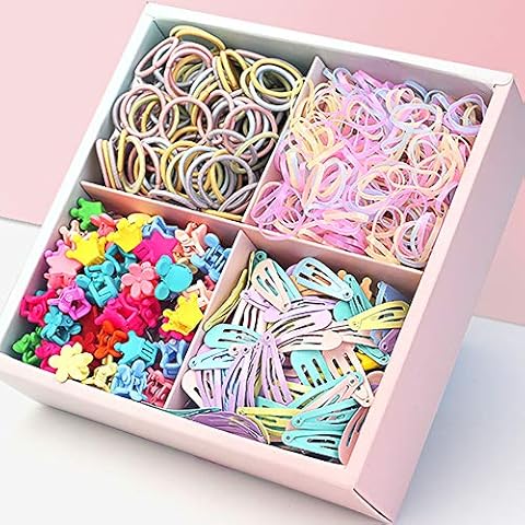 NFACE 1140PCS MINI Baby Hair Ties and clips Cotton Toddler Hair Ties for Girls and Kids Multicolor Small Seamless Hair Bands Elastic Ponytail Holders Cover