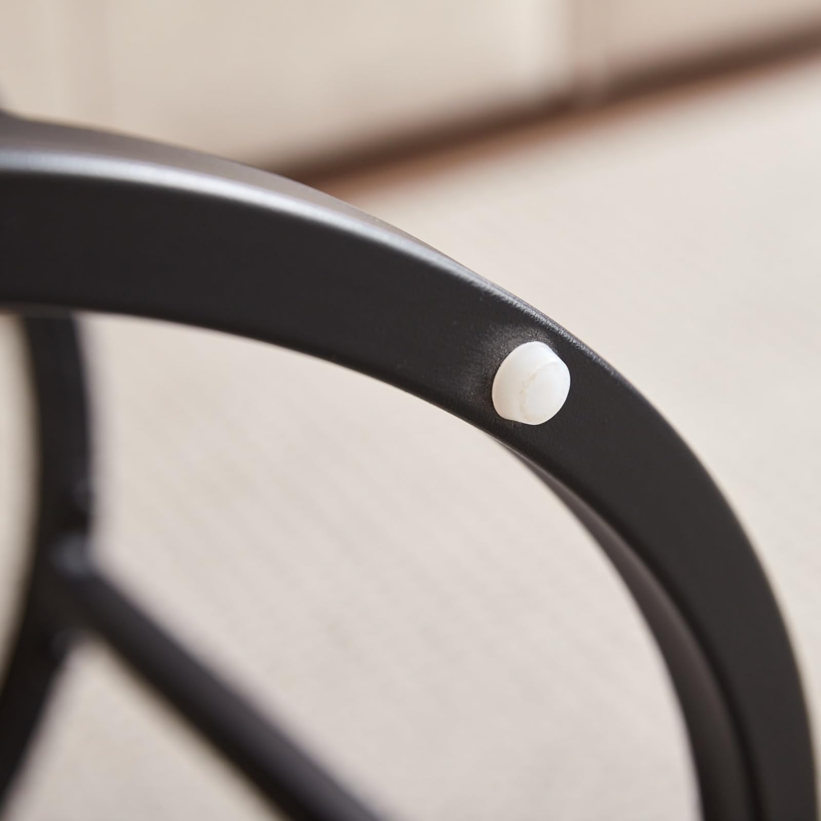 Tavolino Rotondo, Tavolino da Salotto in Pietra Sinterizzata in Marmo Bianco, Tavolino da Tè in Stile Nordico con Staffa in Metallo, Adatto per Soggiorno, Balcone, Camera da Letto-Cornice Nera