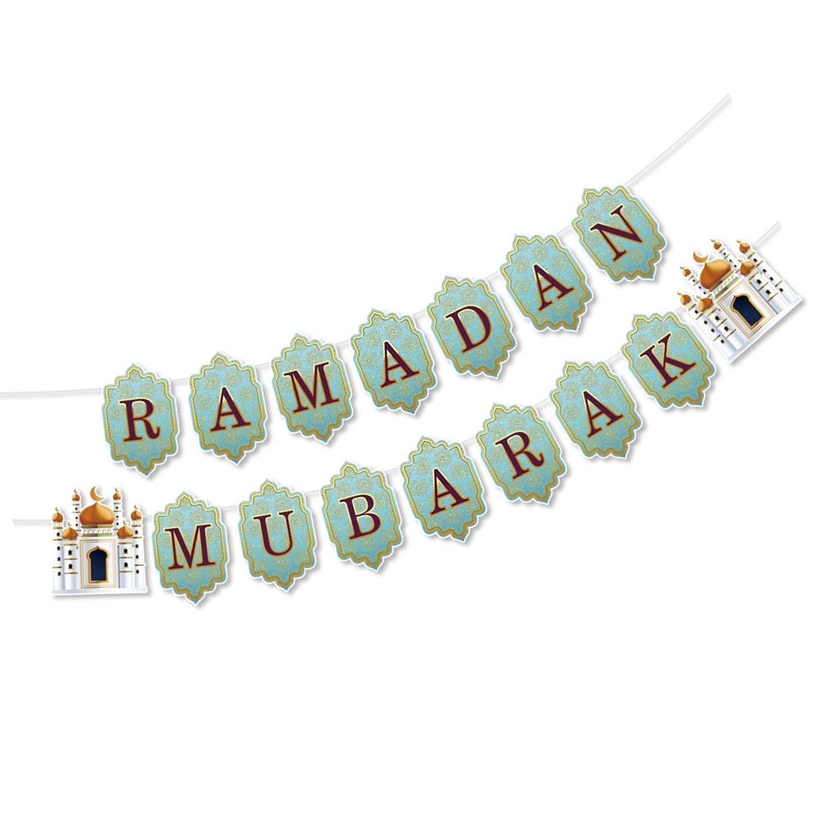 Xinsheinelry Middle Eastern Themed Hanging Flags Decorative Paper Garlands Accessory for Celebration and Event Decoration Paper Flags