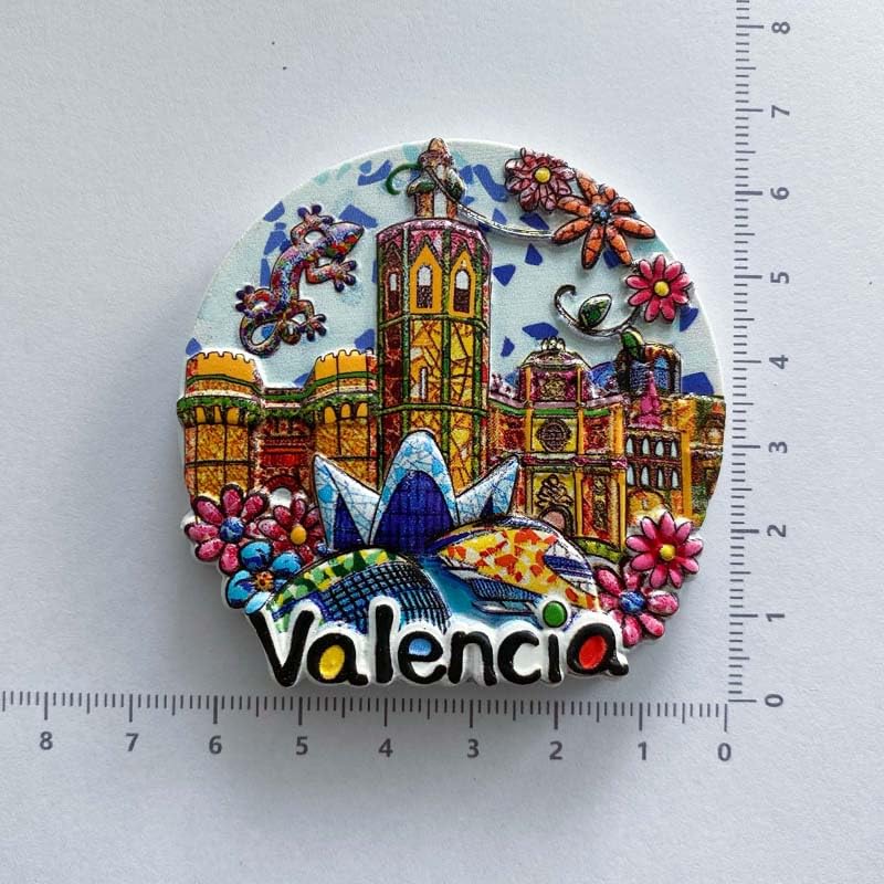 Imán Decorativo Valencia Souvenir 3D Resina Colorido