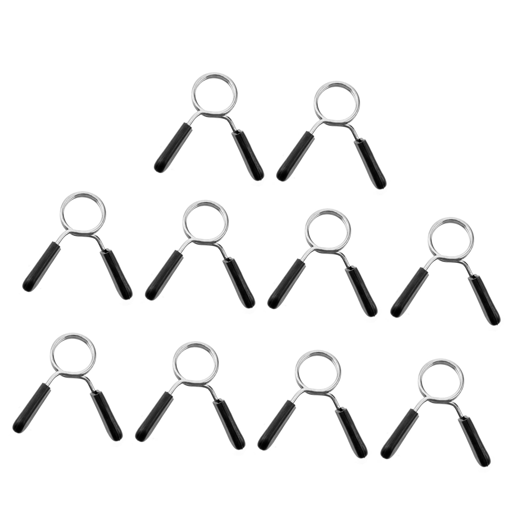 VANZACK 10pcs Steel Snap Spring Buckles for Barbell Dumbbell Clamps Weightlifting Gym Accessories Bar Spring Clip Collar