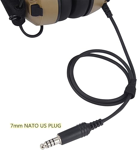 Miniatura 4 de 26dB Noise Cancelling Military Airsoft Communication Headphone Tactical Earpiece with U94 Ptt Boom Mic for K1 Two Pin Kenwood Radios Baofeng UV 5R