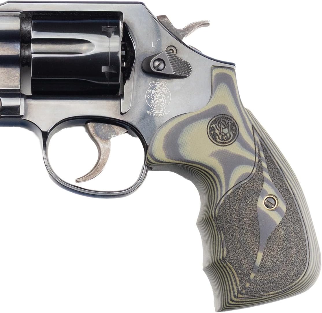 Altamont K/L Round Grip Conversion KU Olive Drab G10 Stipple with Laser Logo LCSW - Fits S&W K/L Frame Models