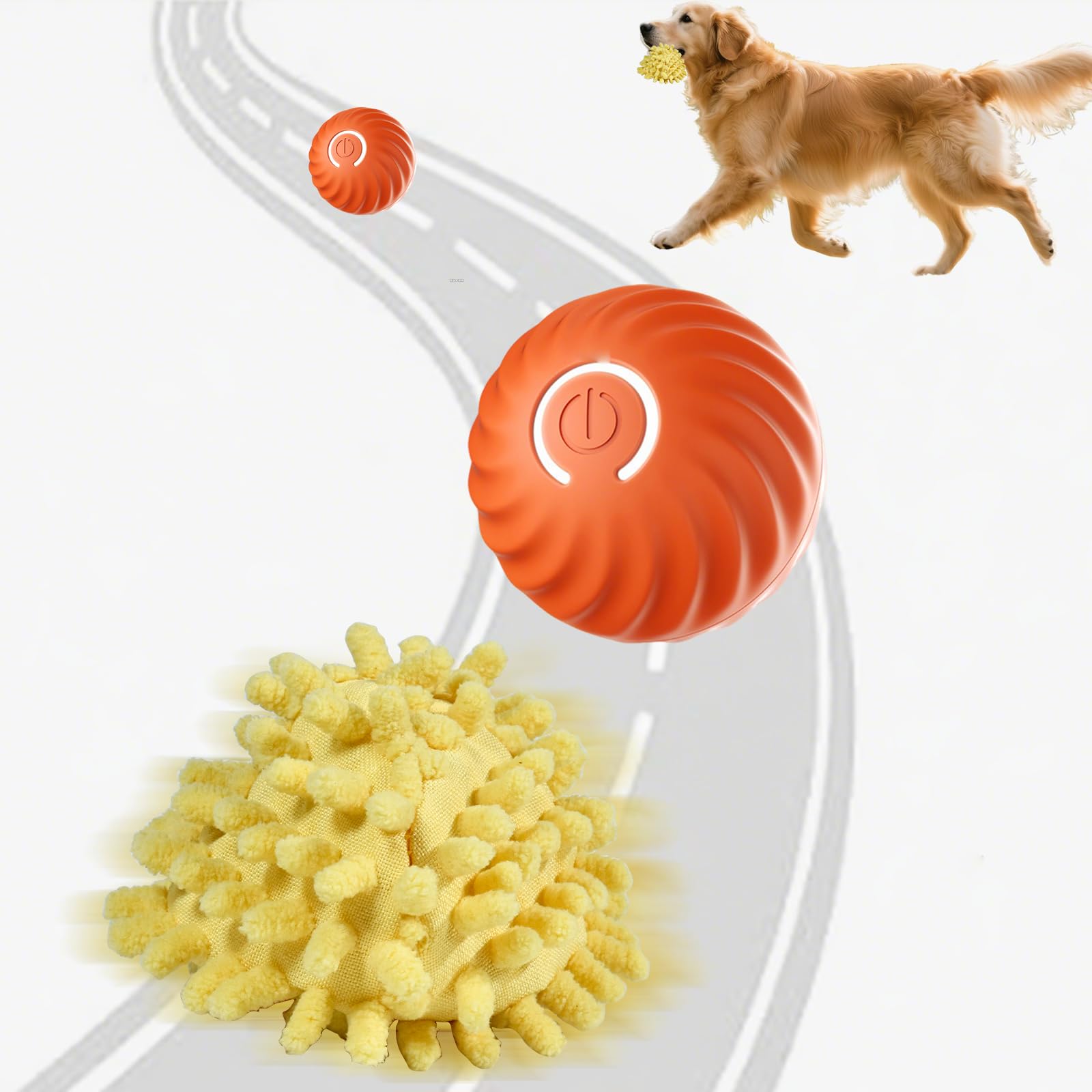 Interactive Dog Ball Automatic Moving Toy Ball with Cover for Large Dogs Self Rolling Best Boredom Toys for