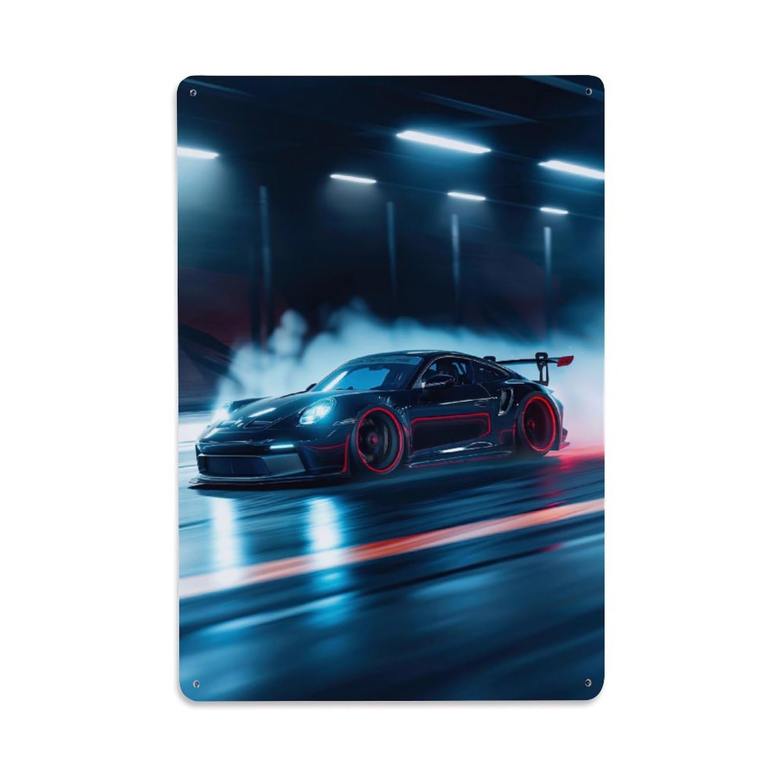 Super Car for 911 GT3 RS Racing Car Sport Car Metal Tin Sign Plaque Wall Decor for Cafe, Club, Garden Metal Poster 8x12Inch