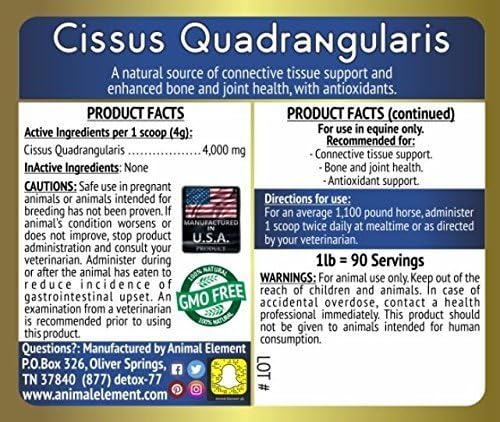 Cissus Quadralangularis 2.5% Ketosterone Extract - 1 Lb. Supports Healthy Joints and Bones, All Natural, GMO Free