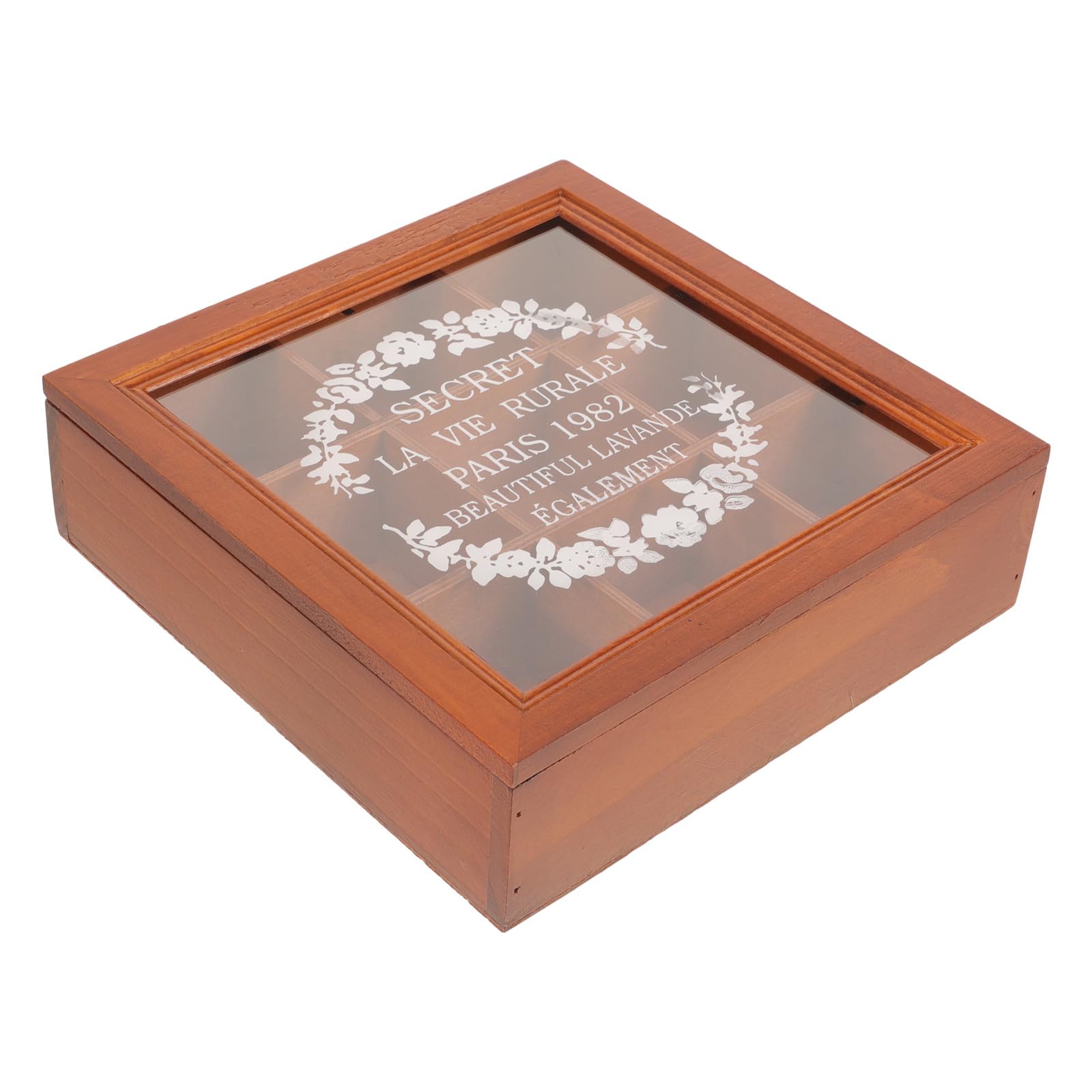 Scatola Porta Cosmetici Organizer Vintage in Acrilico e Legno con 9 Scomparti per e, per Casa e Mensola