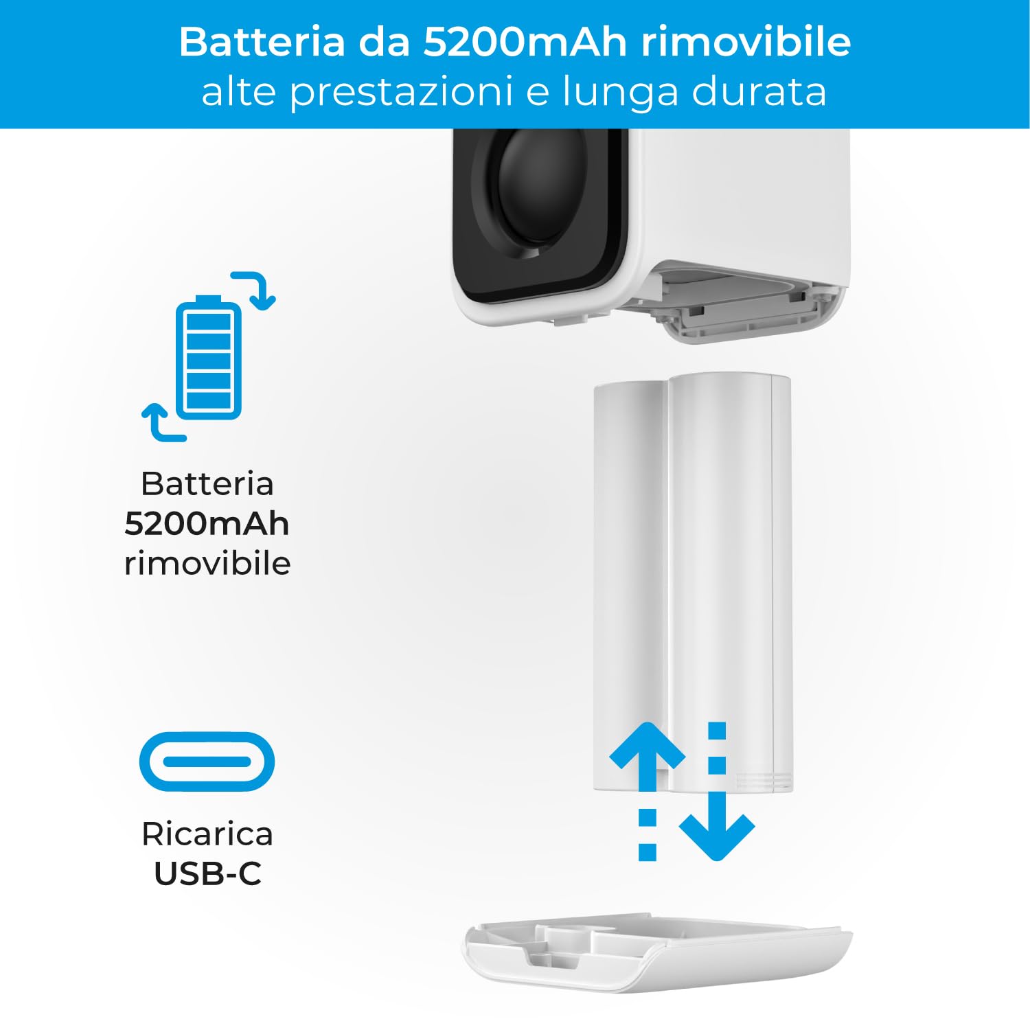 Flip Telecamera Wireless a Batteria 3MP Esterno Visione nottura a colori Videocamera Sorveglianza Rilevamento umano Audio Bidirezionale IP65 MicroSD Batteria Intercambiabile 5200mAh ISW-BBTR-3M