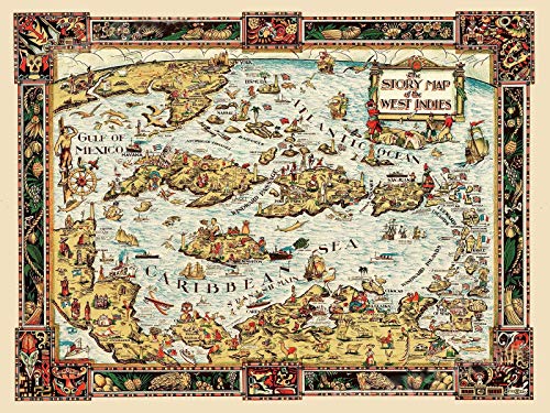 Imán decorativo rectangular estilo vintage Caribe 5 pulg