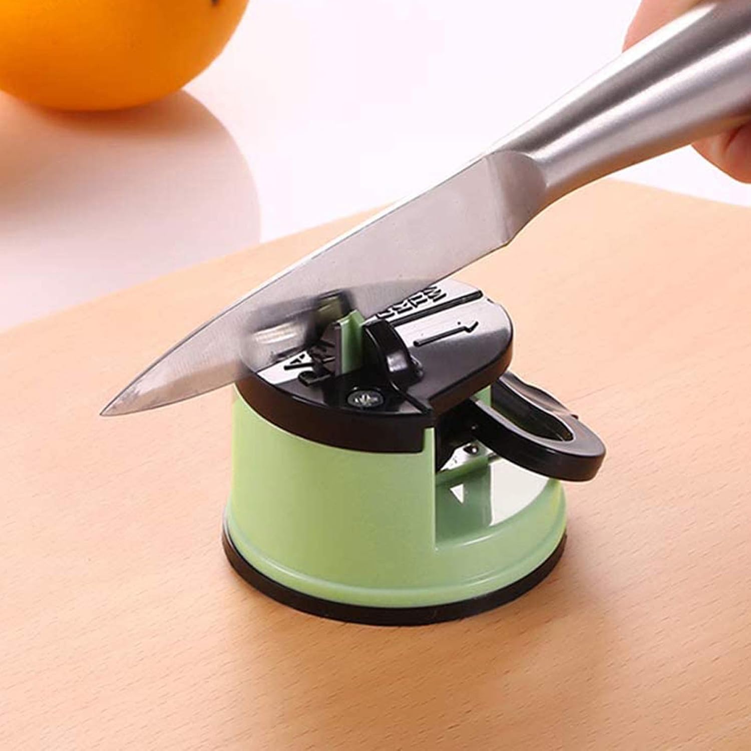 Knife Sharpener for all Blade Types, Razor Sharp Precision, Easy Safe to Use, Ideal for Kitchen, Workshop, Craft Rooms, Camping, Hiking (moudaoqi-green-01)